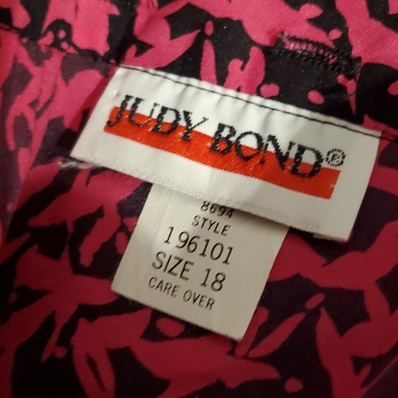 Vintage Judy Bond pink and black blouse sz 18 - Picture 6 of 6